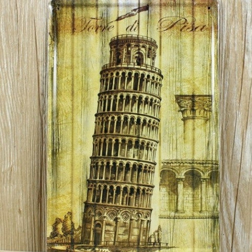 "Tower of Pisa" Metal Wall Art