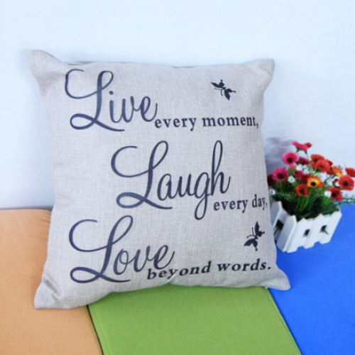 Butterfly LIVE LAUGH LOVE Throw Pillow Case
