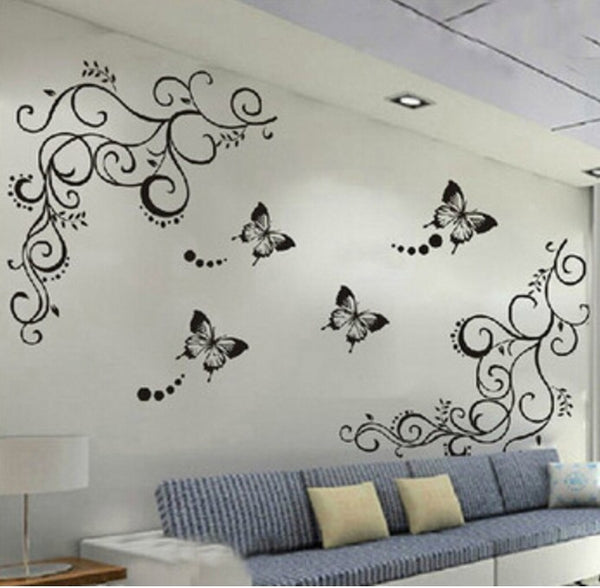 Classic Butterfly Flower Wall Sticker 