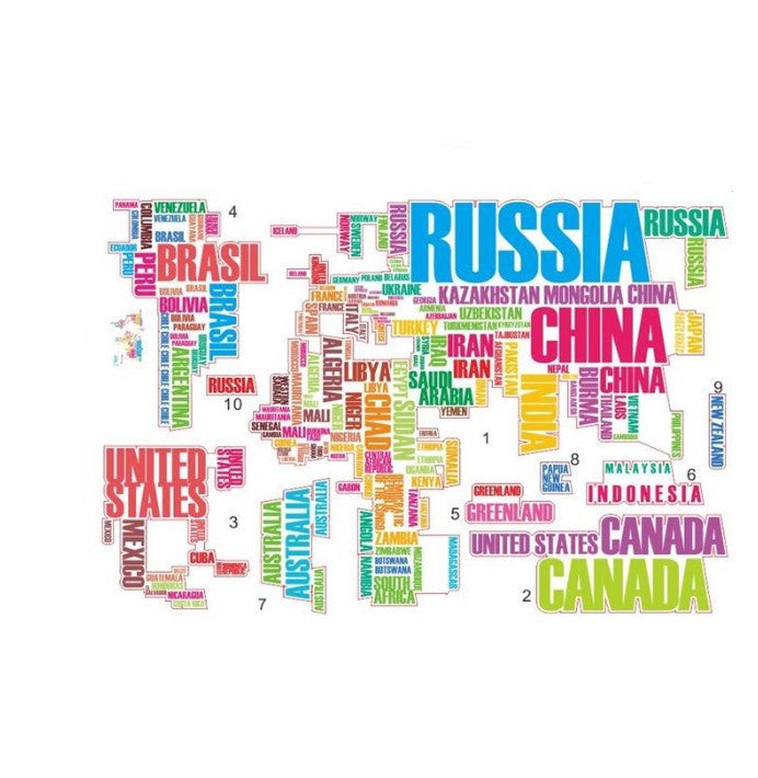 Large World Map Wall Stickers