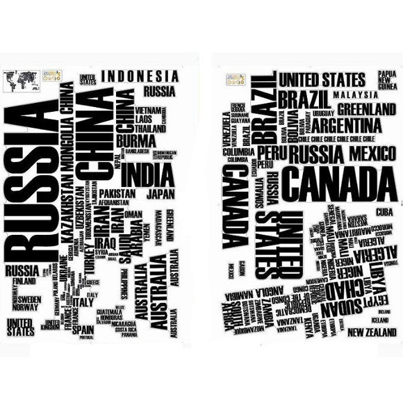 Large World Map Wall Stickers