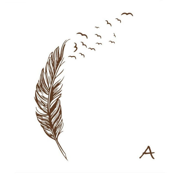 Left Right Flying Feather Wall Stickers